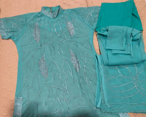 Light green georgette - , 4-pcs