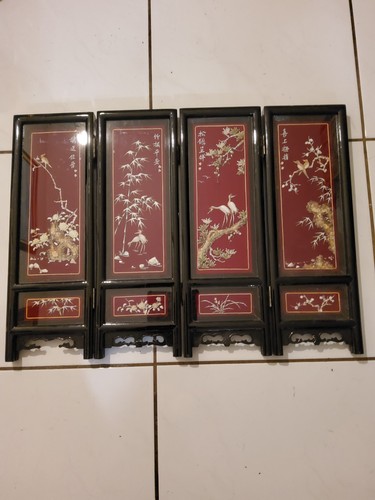 Old chinese huali wood inlay - huali,