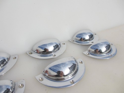 Chromed brass drawer - brass, cup