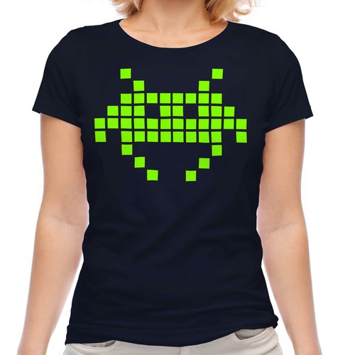 Neon space invader ladies - neon,