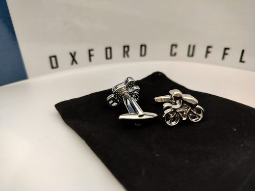 Silver cycling bike - cycling/bike, cufflinks