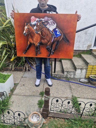 Large horse racing painting - racing,