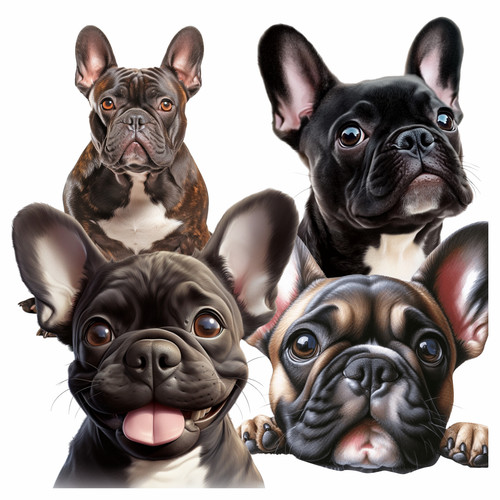 French bulldog vinyl sticker - french,