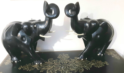 Very large pair carved wood - carved,