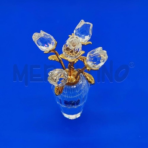 Swarovski rose bud glass vase - rose,