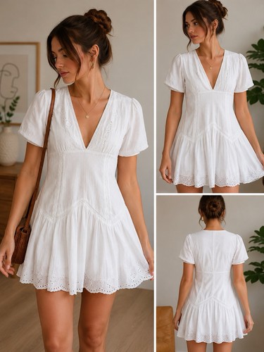 Zara white broderie anglaise - white,