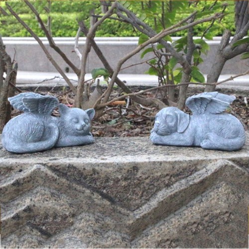 Resin angel dog cat - resin,