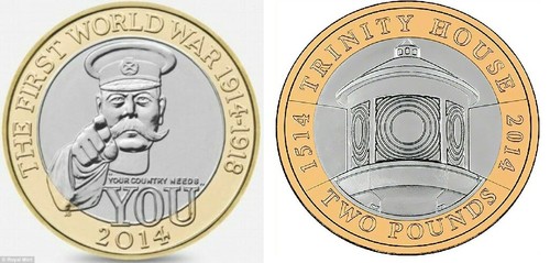 2014 coins trinity - £2, coins: