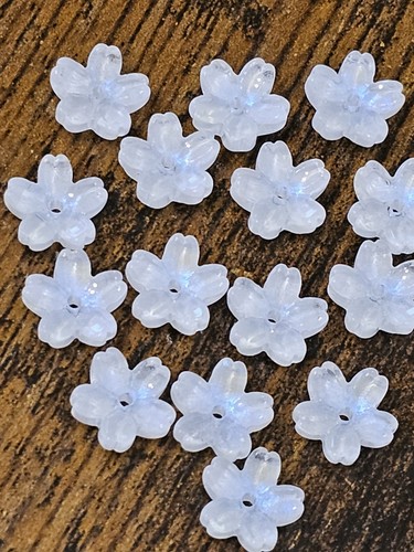 Glass petal beads shiny - glass,