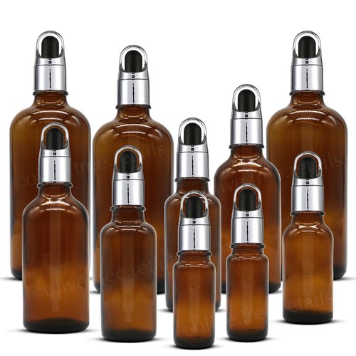 Amber glass dropper - amber,
