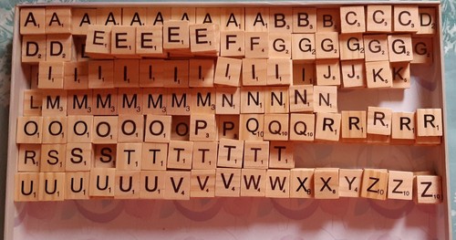 Scrabble tiles wooden smooth - tiles,, wooden,
