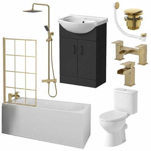 Complete bathroom suite brass - complete,