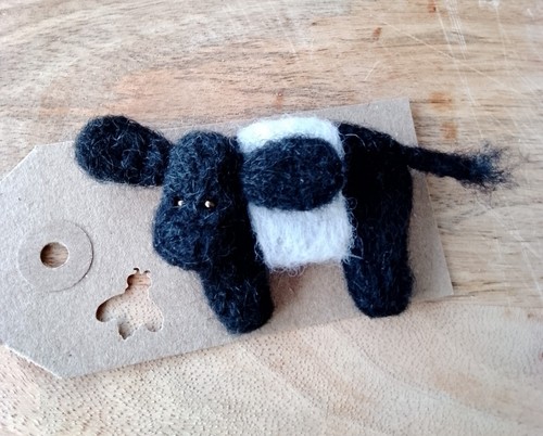 Needle felted belted galloway - felted,