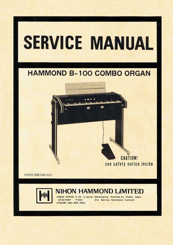 Hammond 100 service - b-100, manual