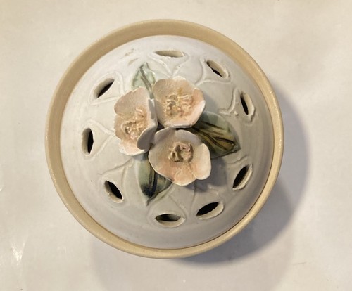 Vintage pottery potpourri bowl - pottery,