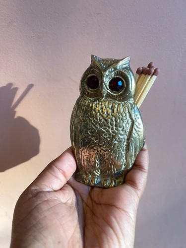 Antique victorian brass owl - antique,