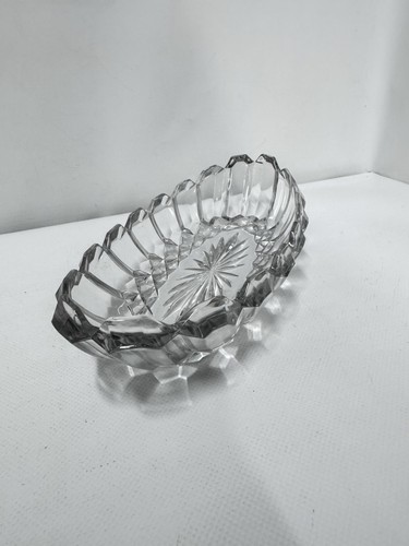 Vintage cut glass - glass, boat