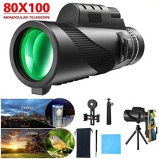 80x100 HD Military Zoom Monocular Telescope Starscope Day Vision Hunting Outdoor