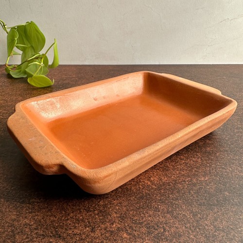Terracotta rectangular tray - terracotta,