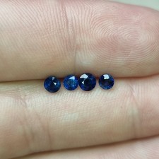 1.20ct Natural Royal Blue Sapphires Lot 4pcs Round 3.5–4mm Loose Gemstones