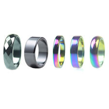 Haematite Ring Flat Ring Simple 2025 Non-Magnetic Wide Ring Curved Flat