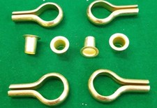 4 X METAL BRASS BOOKCASE BRACKETS AND SOCKETS SHELF SUPPORT PEGS PINS