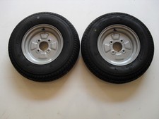 2 OFF 145/80 R10 4 PLY  4 STUD 4" PCD TRAILER WHEELS & TYRES  NEW ITEMS  