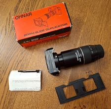 Boxed Ohnar Bush & Meissner Zoom Slide Duplicator with 35mm Film Slide Carrier