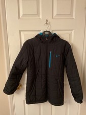 Boys Nike winter coat, black with turquoise swoosh, puffer style
