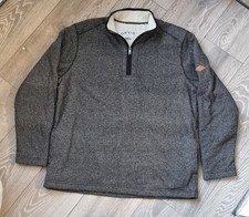 Orvis Sherpa Lined Fleece 1/4 Zip Pullover Mens Size L Dark Grey Colour.