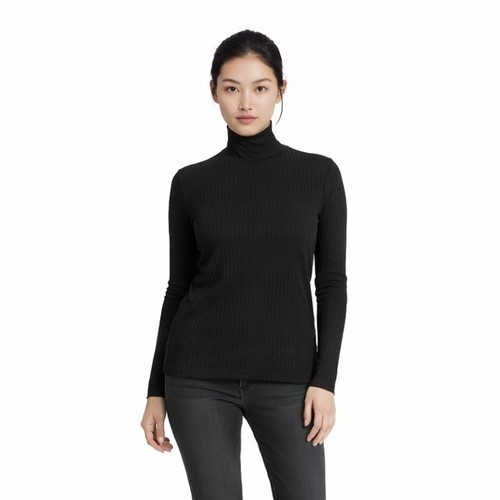 Black long sleeve ribbed - long,