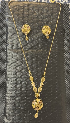 Gold plated necklace set - 22,