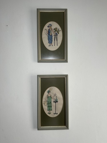 Pair cross stitch completed - of,