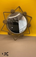 Vintage Retro Boho Brass Star Burst Small Mirror Wall Hanging