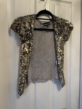 Warehouse Gold Sequin Shrug