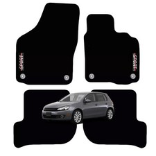 for VW Golf MK6 2008 to 2013 Tailored Carpet Car Mats with logo 4 Round Clips