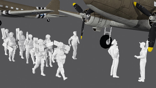Wwii airborne 10 figure - us,