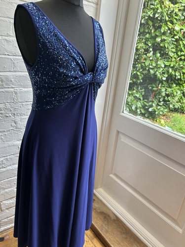 Vintage 90s blue sequin - sequin, maxi