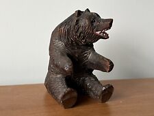 Vintage Seated Carved Large Black Forest bear