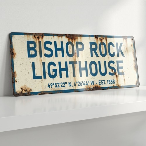 Bishop rock lighthouse sign - rock,