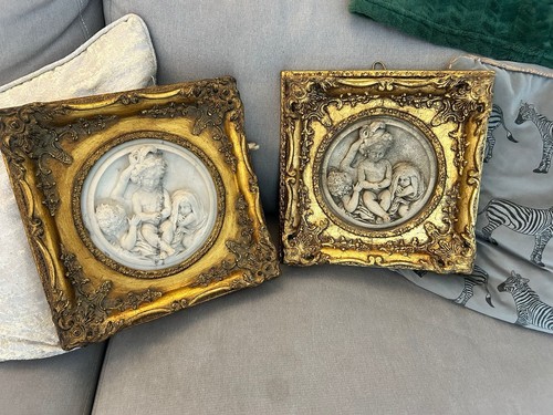 Antique marble cherub - x2,