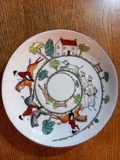 Vintage Hunting Scene Crown Staffordshire England  Saucer 6" Bone China numbered