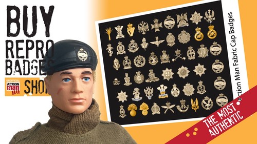 Action man cap badges - action, (fabric