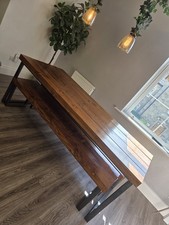 Large Solid Oak Dining Set with x2 Benches