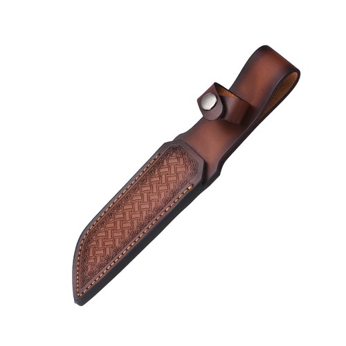 Straight leather knife sheath - leather,