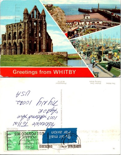 Greetings from whitby postcard - greetings,