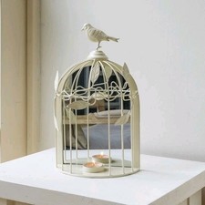 White Metal Bird Cage Tea