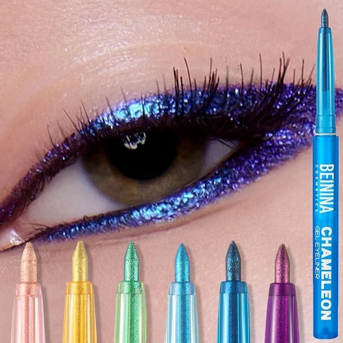 Shiny chameleon metallic - shiny, blue