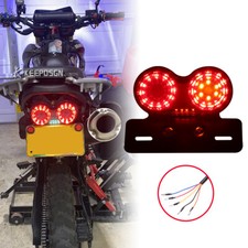 For Hawk 250 DLX EFI LED Tail Red Brake Light Turn Signal License Plate Frame