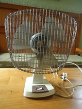 Vintage Xpelair Taurus Oscillating Desk Fan Cream and Brown Working Order